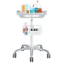 Medical Cart, Salon Cart with Wheels, Mobile Trolley Cart 680-1090 mm Height Adjustable, Metal Salon Stations for Hair Stylist, 