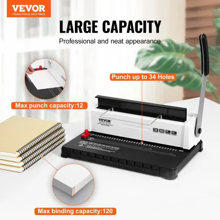 Coil Spiral Binding Machine, Manual Book Maker 34 -Holes