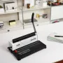 Coil Spiral Binding Machine, Manual Book Maker 34-Holes Binding 120 Sheets, Punch Binder Adjustable 4.76 mm - 14.29 mm Coil Bind