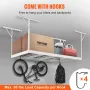 Overhead Garage Storage Rack, 48x96 inch Garage Ceiling Storage Racks, Heavy Duty Adjustable Cold Rolled Steel Racks for Garage 
