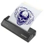 Tattoo Transfer Stencil Printer, Wireless Bluetooth Tattoo Stencil Printer Machine with 10Pcs Transfer Paper and Cloth Bag, Port
