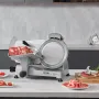Meat Slicer, 340W Electric Deli Food Slicer with 25.4 cm SUS420 Stainless Steel Blade and Built-in Sharpening Stone, 0-0.6 inch 