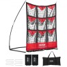 9 Hole Baseball Net, 49"x42" Softball Baseball Training Equipment for Hitting Pitching Practice, Portable Quick Assembly