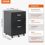 File Cabinet, 3-Drawer Wood Filing Cabinet, Locking Office Cabinet for Letter/A4 Size, File Cabinet with 5 Wheels for Home Offic