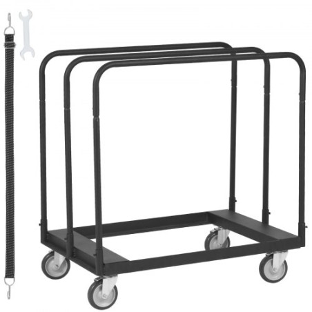 Dripssvogn, 1500 kg panel Dolly Cart med 36,02 "x 24,02" dæk og 5 "drejelige hjul, kraftig gipsvægskurv, håndtering
