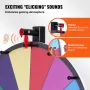 24 inch Spinning Prize Wheel, 14 Slots Tabletop Spinner, Heavy Duty Roulette Wheel with a Dry Erase and 2 Markers, Win Fortune S