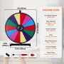 24 inch Spinning Prize Wheel, 14 Slots Tabletop Spinner, Heavy Duty Roulette Wheel with a Dry Erase and 2 Markers, Win Fortune S