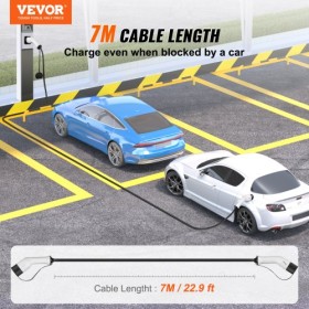 Type 2 til type 2 eV opladning af kabelelektrisk køretøjkabel 32A 7M 22KW TPU