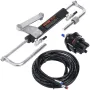 Hydraulic Outboard Steering Kit, 90HP, Marine Boat Hydraulic Steering System, with Helm Pump Two-Way Lock Cylinder and 731.5 cm 
