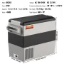 Car Refrigerator, 12 Volt Car Refrigerator Fridge, 52 L Dual Zone Portable Freezer, -4℉-50℉ Adjustable Range, 12/24V DC and 100-