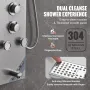 Shower Panel System, 6 Shower Modes, LED & Screen Hydroelectricity Shower Panel Tower, Rainfall, Waterfall, 5 Massage Jets, Tub 