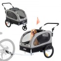 Dogcykeltrailer, understøtter op til 88 lbs, 2-i-1 Pet klapvogn Cart Bicycle Carrier, Easy Folding Cart Frame med hurtig