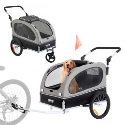 Dogcykeltrailer, understøtter op til 88 lbs, 2-i-1 Pet klapvogn Cart Bicycle Carrier, Easy Folding Cart Frame med hurtig