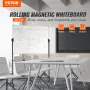 Rolling Whiteboard, 48x32 inch Double-Sided Magnetic Mobile Whiteboard, 360° Reversible Adjustable Height Dry Erase Board with W