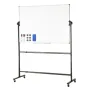 Rolling Whiteboard, 48x32 inch Double-Sided Magnetic Mobile Whiteboard, 360° Reversible Adjustable Height Dry Erase Board with W