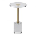 Clear Acrylic End Table, Acrylic Side Table with a Solid Base, 11.9 x 11.9 inch Round Tabletop, 21.4 inch High, for Coffee,