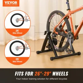 Bike Trainer Stand, Magnetic Stationary Bike Stand for 26"-29" Wheels, Noise Reduction Flywheel Motor, Protable Cycling for