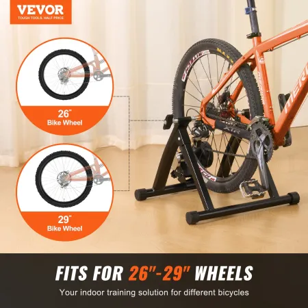 Bike Trainer Stand, Magnetic Stationary Bike Stand for 26"-29" Wheels, Noise Reduction Flywheel Motor, Protable Cycling for Indo