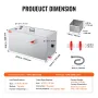 Commercial Grease Trap, 11.3 kg Grease Interceptor, Top Inlet Interceptor, Under Sink Stainless Steel Grease Trap, 6.4 GPM Waste