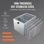 Commercial Grease Trap, 40 LBS Grease Interceptor, Side Inlet Interceptor, Under Sink Stainless Steel Grease Trap, 10 GPM Waste 