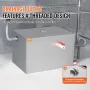 Commercial Grease Trap, 40 LBS Grease Interceptor, Side Inlet Interceptor, Under Sink Stainless Steel Grease Trap, 10 GPM Waste 