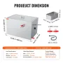 Commercial Grease Trap, 40 LBS Grease Interceptor, Side Inlet Interceptor, Under Sink Stainless Steel Grease Trap, 10 GPM Waste 