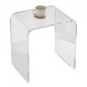 Acrylic End Table, C-Shaped Lucite Side Table, Clear Acrylic Side Table for Drink, Food, Snack used in Living Room, Bedroom,