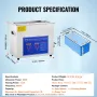 Ultrasonic Cleaner Machine, 6L rustfrit stål