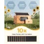 Bee Hive Deep Box Starter Kit, 100% Beeswax Coated Natural Fir Wood, Langstroth Beehive Kit with 10 Frames and Foundations, Tran