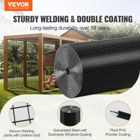 Hardware Cloth, 24'' x 100' Galvanized Wire Mesh Roll, 19 Gauge Chicken Wire Fence Roll, Vinyl Coating Metal Wire Mesh for