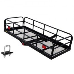 Hitch Cargo Carrier, 60 x 24 x 14 in Folding Trailer Hitch Mounted Steel Cargo Basket, 400lbs Loading Capacity Luggage Carrier