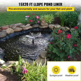 Pond Liner Pond Liners 15x20 ft 20 Mil Fish Liner Fish Pond Liner for Pond