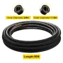 Hydraulic Hose 3/4 inch x 50 ft, Coiled Hydraulic Hose 3120 PSI, Rubber Hydraulic Hose with 2 High-Tensile Steel Wire Braid, Bul