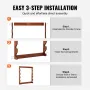 Gun Rack, Wood Gun Rack Wall Mount, Gun Display Rack holds 5 Rifles, Shotguns, 132 lb Heavy Duty Wall Storage Display Rifle Rack