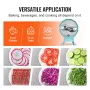 Manual Vegetable Fruit Slicer, 0-0.5"/0-12mm Thickness Adjustable Commercial Slicer Machine, Double Feed Ports, Stainless Steel