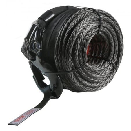 Synthetic Winch Rope, 1/2 Inch x 92 Feet 32,000 lbs Synthetic Winch Line Cable Rope with Protective Sleeve + Forged Winch Hook