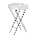 Acrylic Folding Tray Table, Acrylic End Table with Folding X Leg, Clear Acrylic Side Table for Coffee, Drink, Food, Snack used