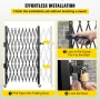 Single Folding Security Gate,216 × 214 cm(W × H) Folding Door Gate, Steel Accordion Security Gate, Flexible Expanding Security G
