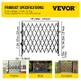 Single Folding Security Gate,216 × 214 cm(W × H) Folding Door Gate, Steel Accordion Security Gate, Flexible Expanding Security G