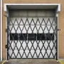 Single Folding Security Gate,216 × 214 cm(W × H) Folding Door Gate, Steel Accordion Security Gate, Flexible Expanding Security G