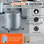 Fryer Grease Bucket, 16 Gal Oil Disposal Caddy with Caster Base, Carbon Steel Rust-Proof Coating, Oil Transport Container with L