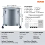 Fryer Grease Bucket, 16 gal olie bortskaffelse Caddy med