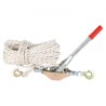Rope Puller, 3/4 Ton (1,653 lbs) Pulling Capacity, with 100' of 0.6" dia. Rope, 2 Hook, Come Along Winch, Heavy Duty Ratchet