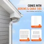 Mini Split Line Set Cover 76.2mm W 4830mm L, PVC Decorative Pipe Line Cover For Air Conditioner with 4 Straight Ducts & Full Com