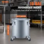 Fryer Grease Bucket, 10 Gal Oil Disposal Caddy with Caster Base, Carbon Steel Rust-Proof Coating, Oil Transport Container with L