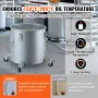 Fryer Grease Bucket, 10 Gal Oil Disposal Caddy with Caster Base, Carbon Steel Rust-Proof Coating, Oil Transport Container with L