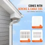 Mini Split Line Set Cover 76.2mm W 5400mm L, PVC Decorative Pipe Line Cover For Air Conditioner with 10 Straight Ducts & Full Co