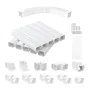 Mini Split Line Set Cover 76.2mm W 5400mm L, PVC Decorative Pipe Line Cover For Air Conditioner with 10 Straight Ducts & Full Co