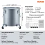 Fryer Grease Bucket, 8 Gal Oil Disposal Caddy med hjulbase