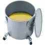Fryer Grease Bucket, 8 Gal Oil Disposal Caddy with Caster Base, Carbon Steel with Rust-Proof Coating, Oil Transport Container wi